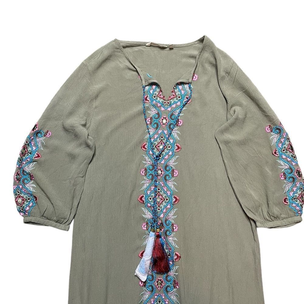 NWOT Soft Surroundings Sicily Gauze Dress Olive Green Size Medium - Picture 5 of 10